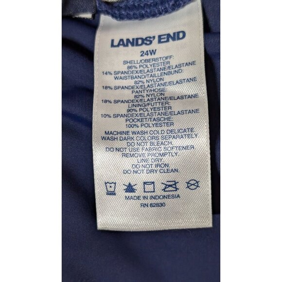 Lands End Board Shorts Women's Plus Size 5" Swim Bottom Pool Beach Navy Blue 24W - Picture 3 of 13